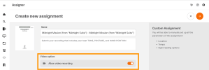allow video assignments
